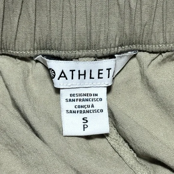 Athleta Paradise Straight Leg Cargo Pants Womens Small Khaki Linen Blend Stretch - Picture 4 of 15